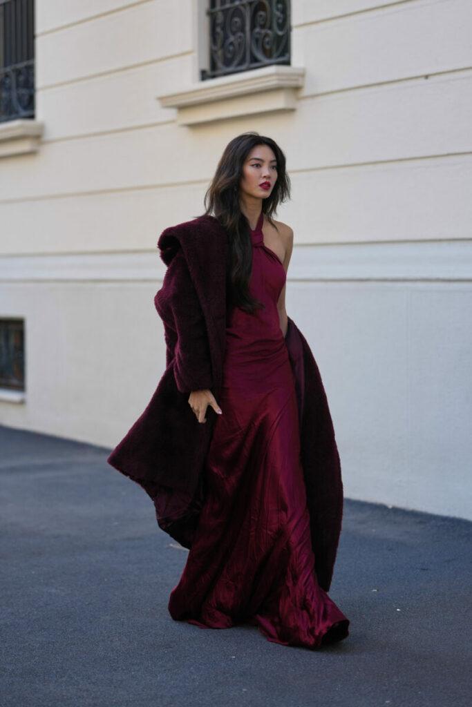 rochie din satin pentru Revelion